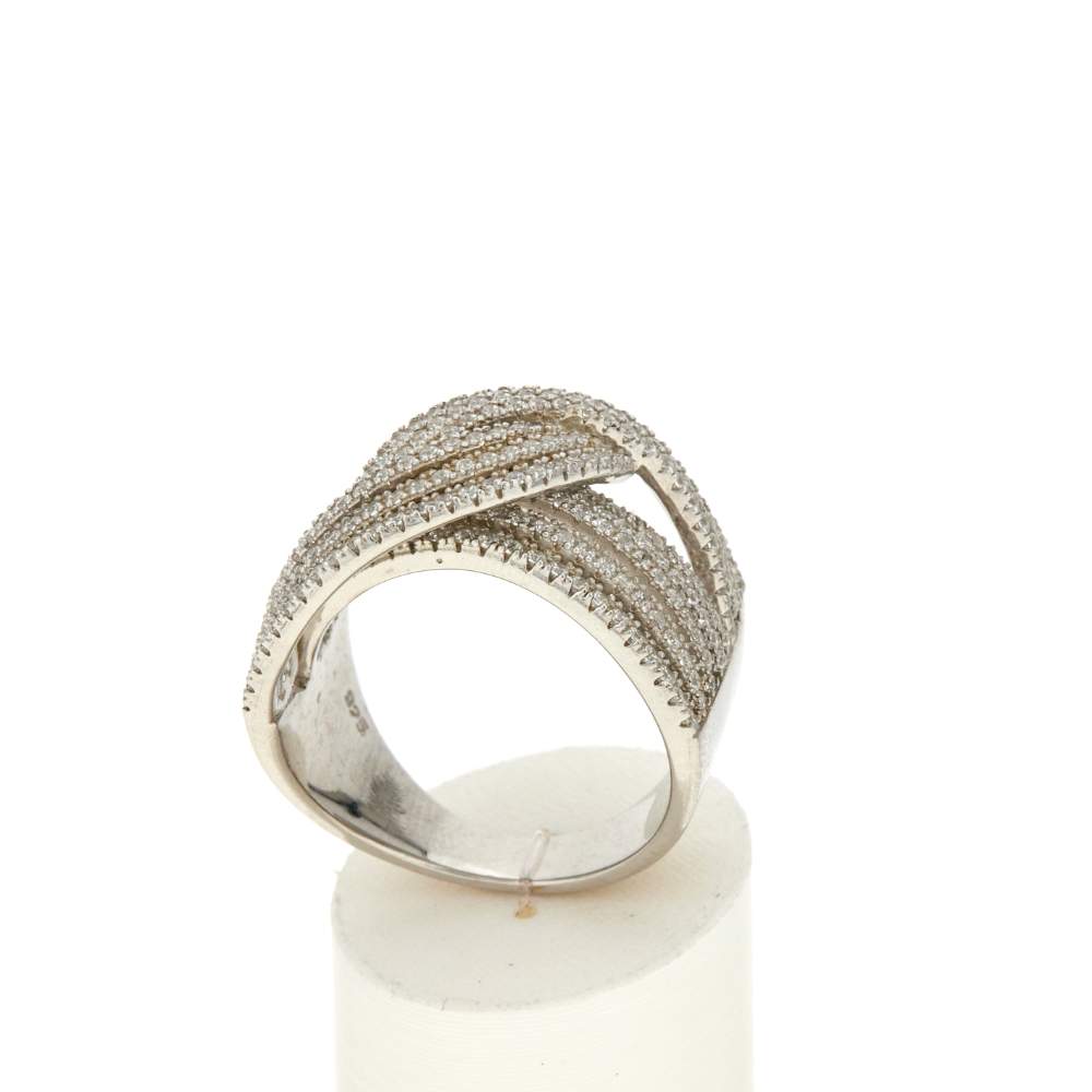 Bague argent 925 et zirconias - vue 2