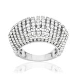 Bague argent 925 et zirconias - vue 1