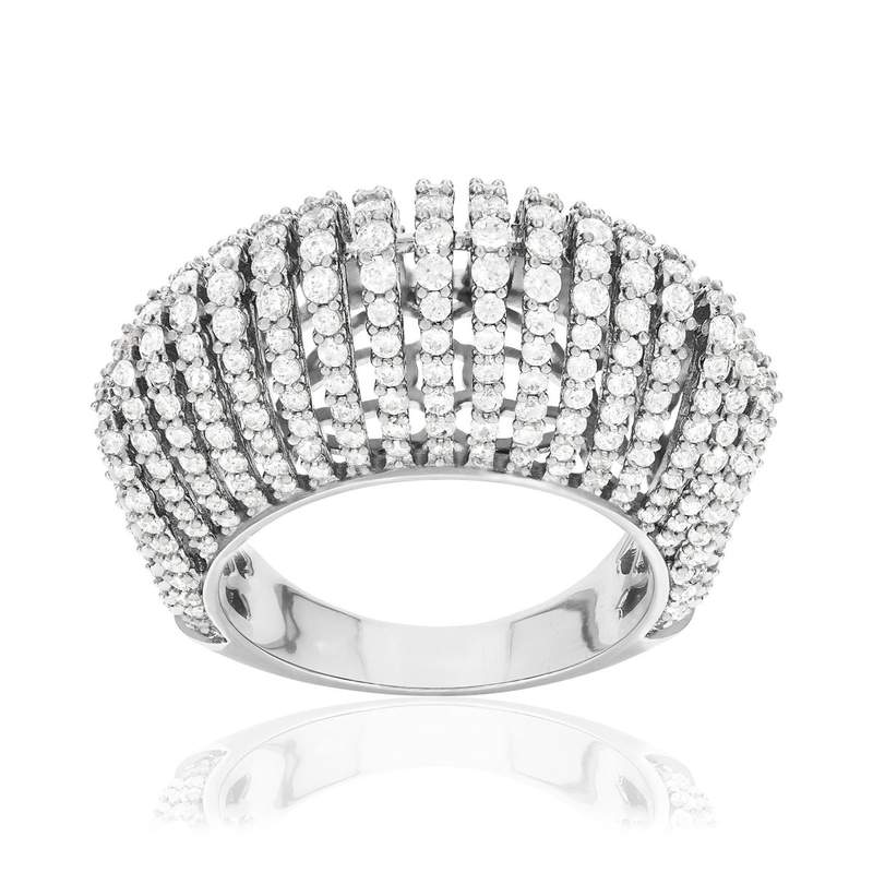 Bague argent 925 et zirconias - vue 1