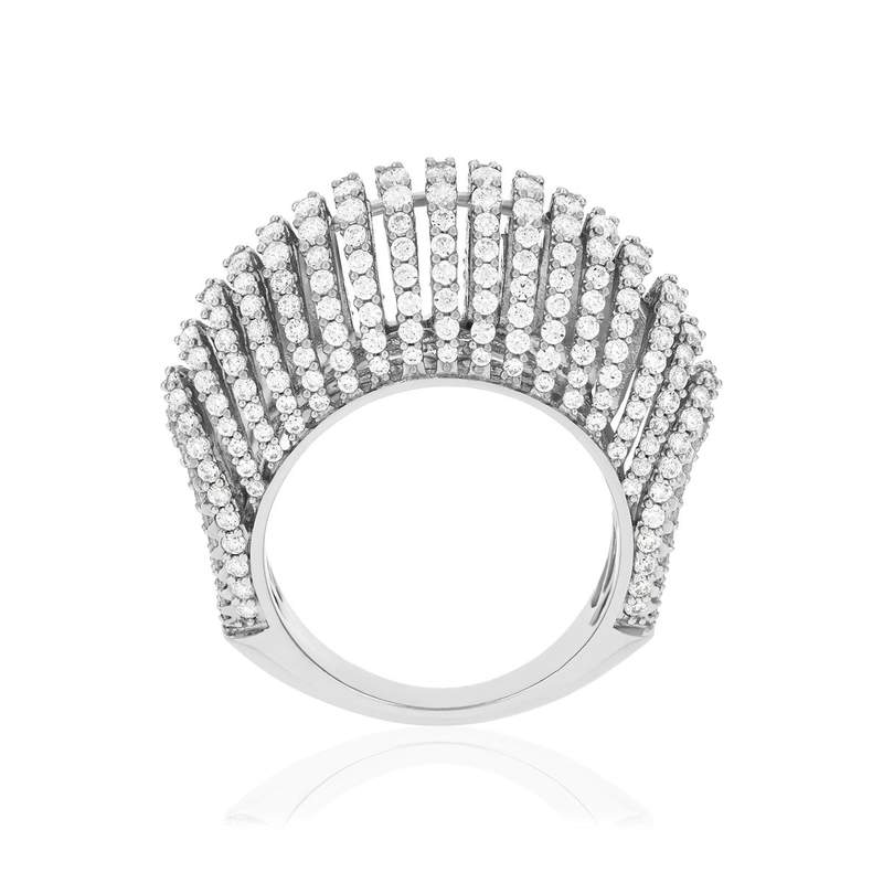 Bague argent 925 et zirconias - vue 2