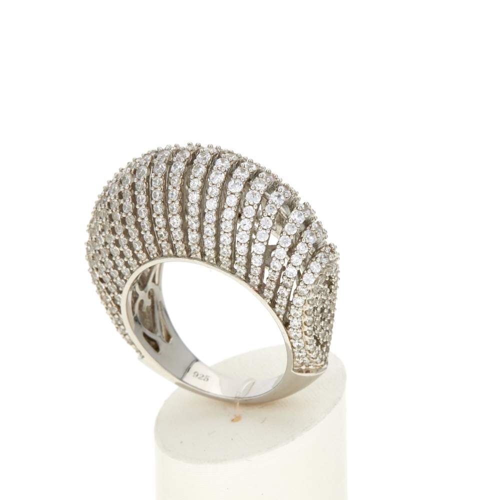 Bague argent 925 et zirconias - vue 3