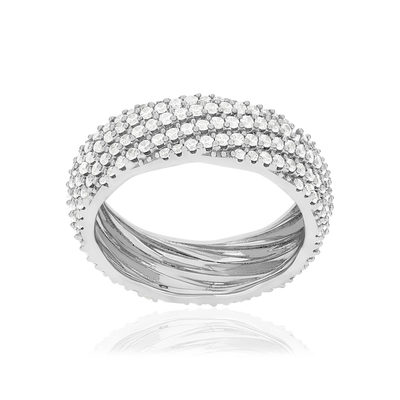 Bague argent 925 et zirconias - vue 1