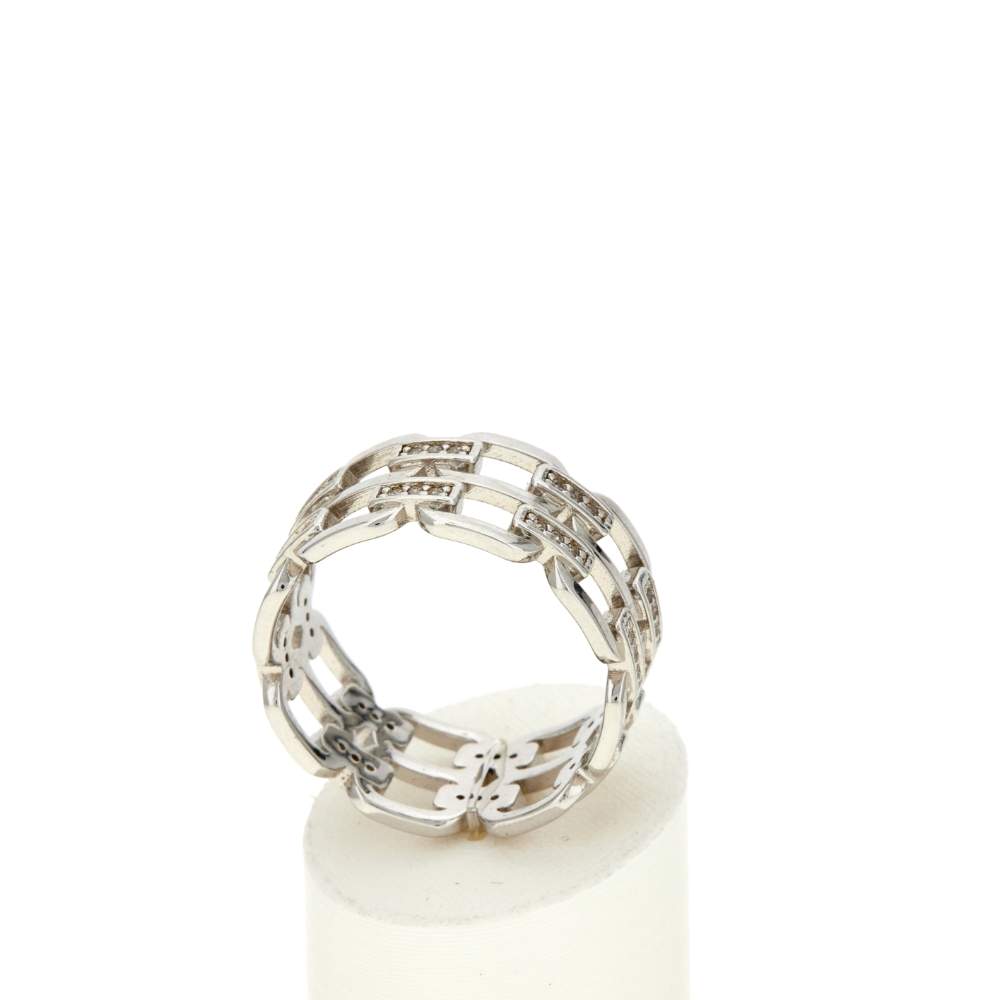 Bague argent 925 et zirconias - vue 2