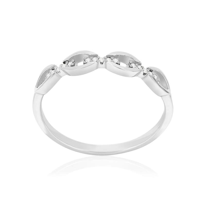 Bague argent 925 et zirconias - vue 1