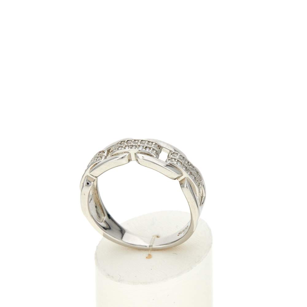 Bague argent 925 et zirconias - vue 2