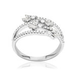 Bague argent 925 et zirconias - vue 1