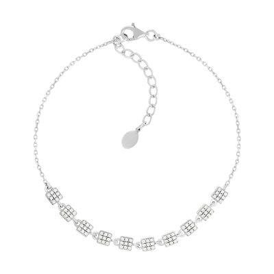 Bracelet argent 925 et zirconias 21cm - vue 1