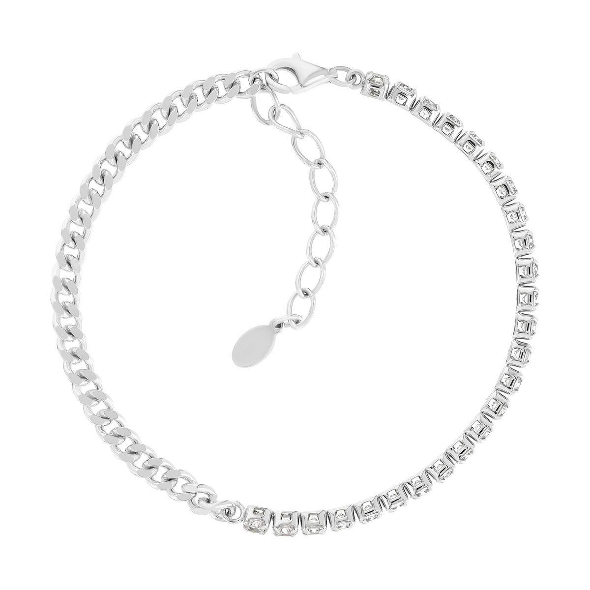 Bracelet argent 925 et zirconias 19cm