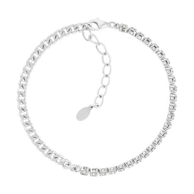 Bracelet argent 925 et zirconias 19cm - vue 1