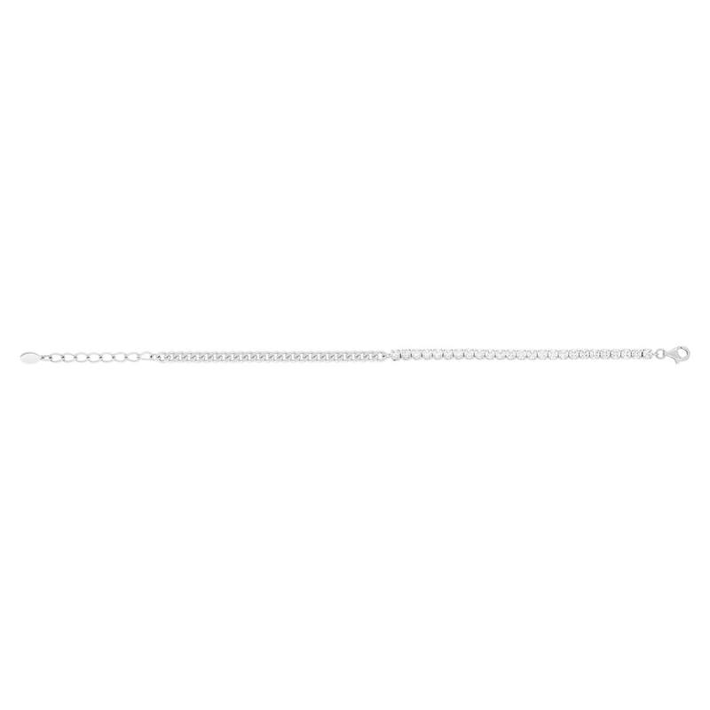 Bracelet argent 925 et zirconias 19cm - vue 2