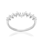 Bague argent 925 et zirconias - vue 1