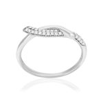 Bague argent 925 et zirconias - vue 1