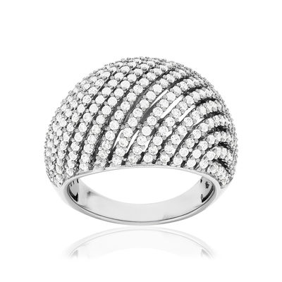 Bague argent 925 et zirconias - vue 1