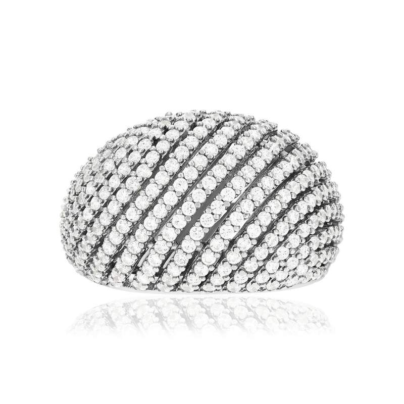 Bague argent 925 et zirconias - vue 3