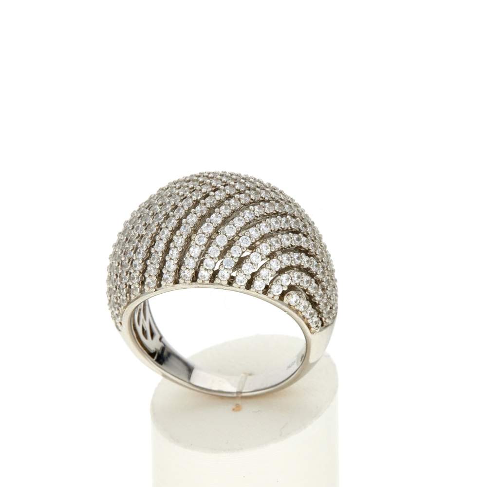 Bague argent 925 et zirconias - vue 2