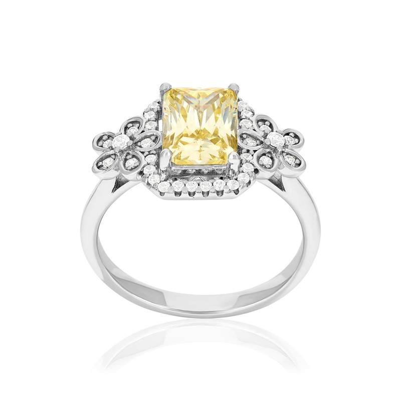 Bague argent 925 et zirconias - vue 1