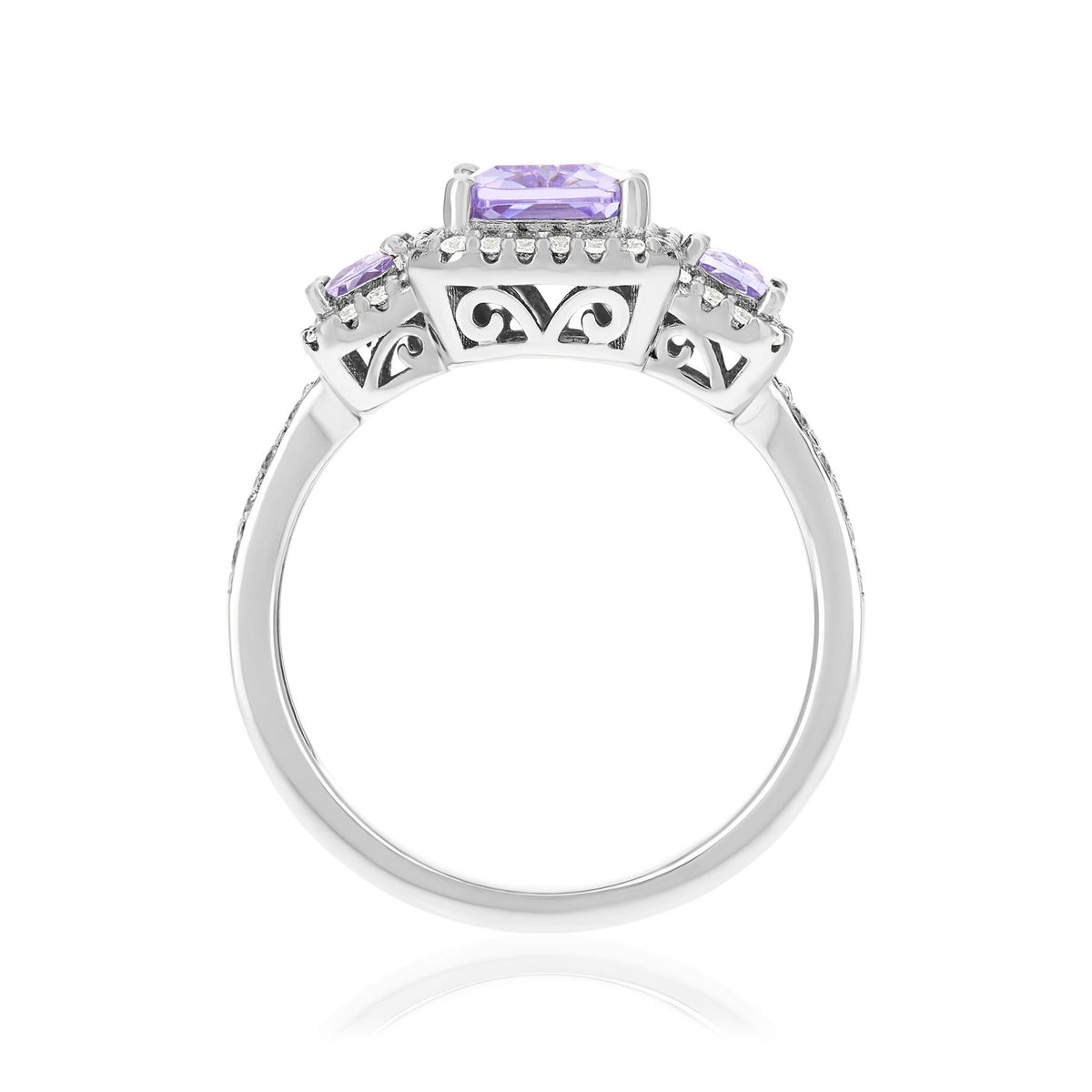 Bague argent 925 et zirconias - vue 2