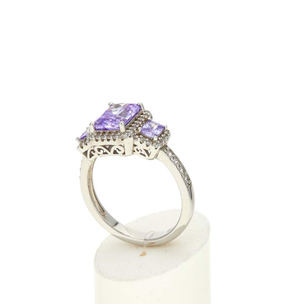 Bague argent 925 et zirconias - vue 3