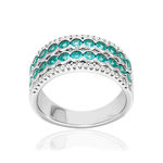 Bague argent 925 et zirconias - vue 1