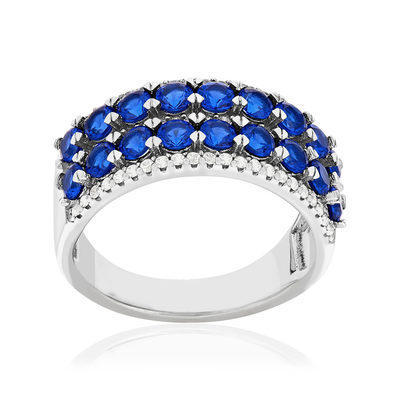 925 zilveren ring met synthetische stenen en zirkonia's