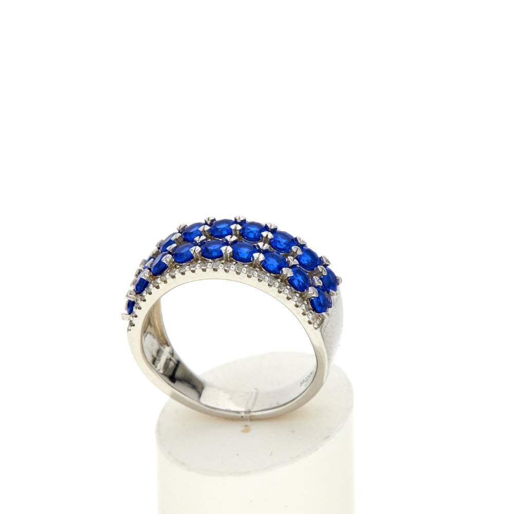 Bague argent 925 pierres synthétiques et zirconias - vue 2