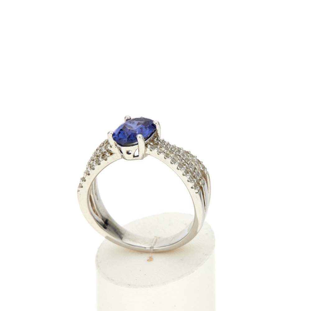 Bague argent 925 et zirconias - vue 2