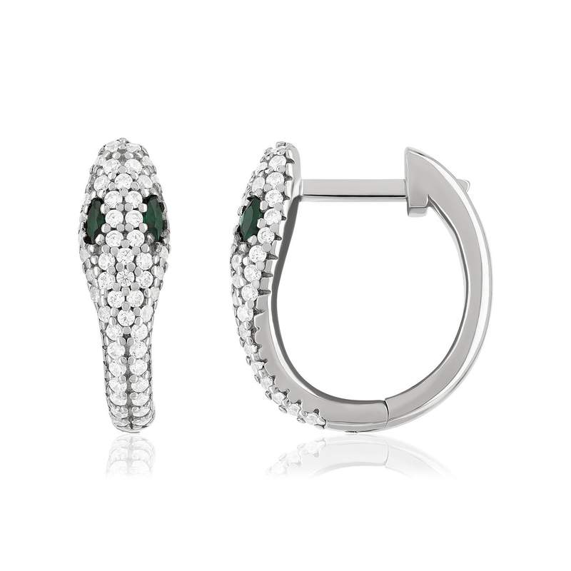 Boucles d'oreilles argent 925 et zirconias - vue 1