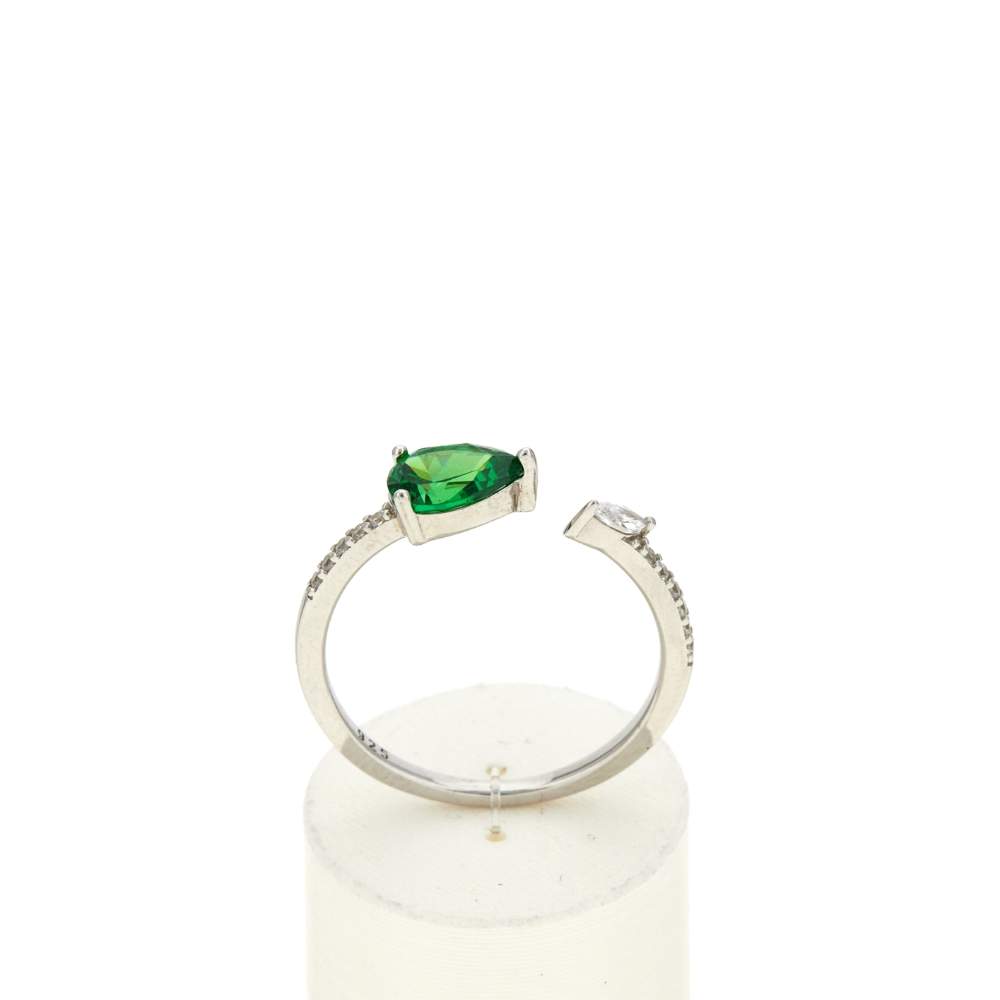 Bague argent 925 et zirconias - vue 1