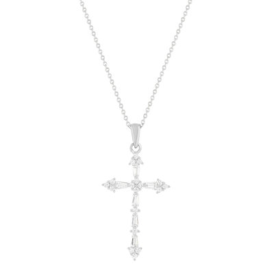 Collier argent 925 et zirconias 45cm - vue 1