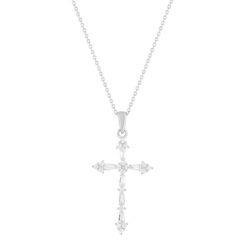 Collier argent 925 et zirconias 45cm - vue 1