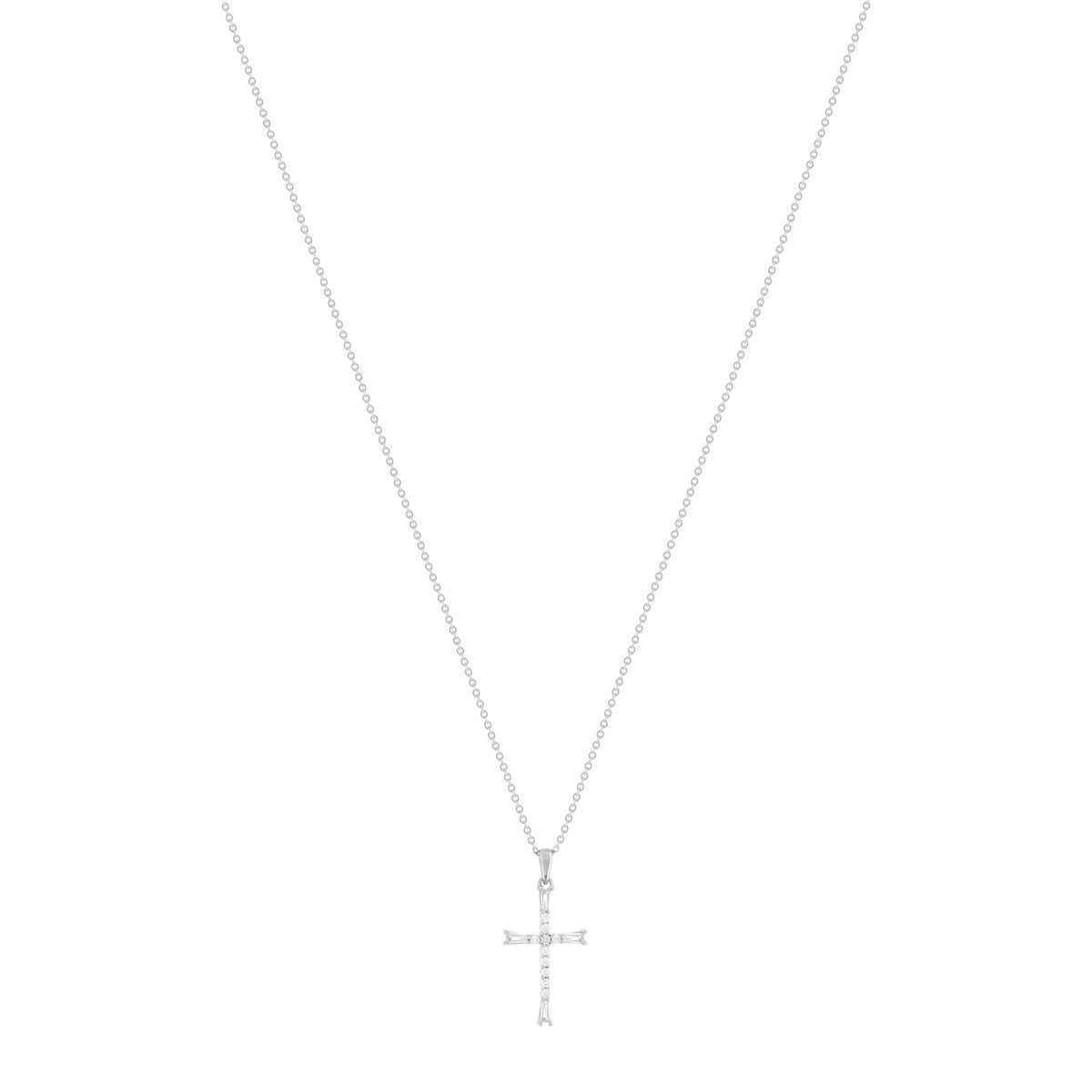 Collier argent 925 et zirconias 45cm - vue 2