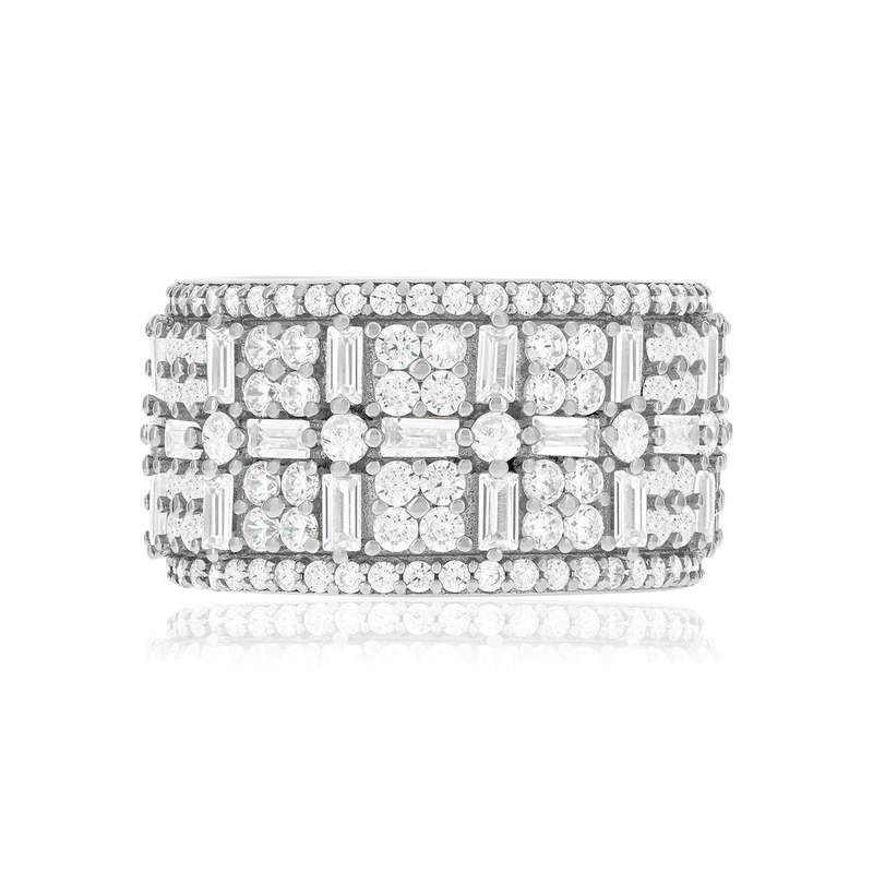 Bague argent 925 et zirconias - vue 3