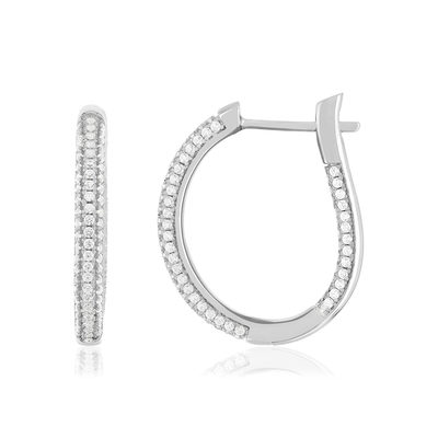 Boucles d'oreilles argent 925 et zirconias - vue 1