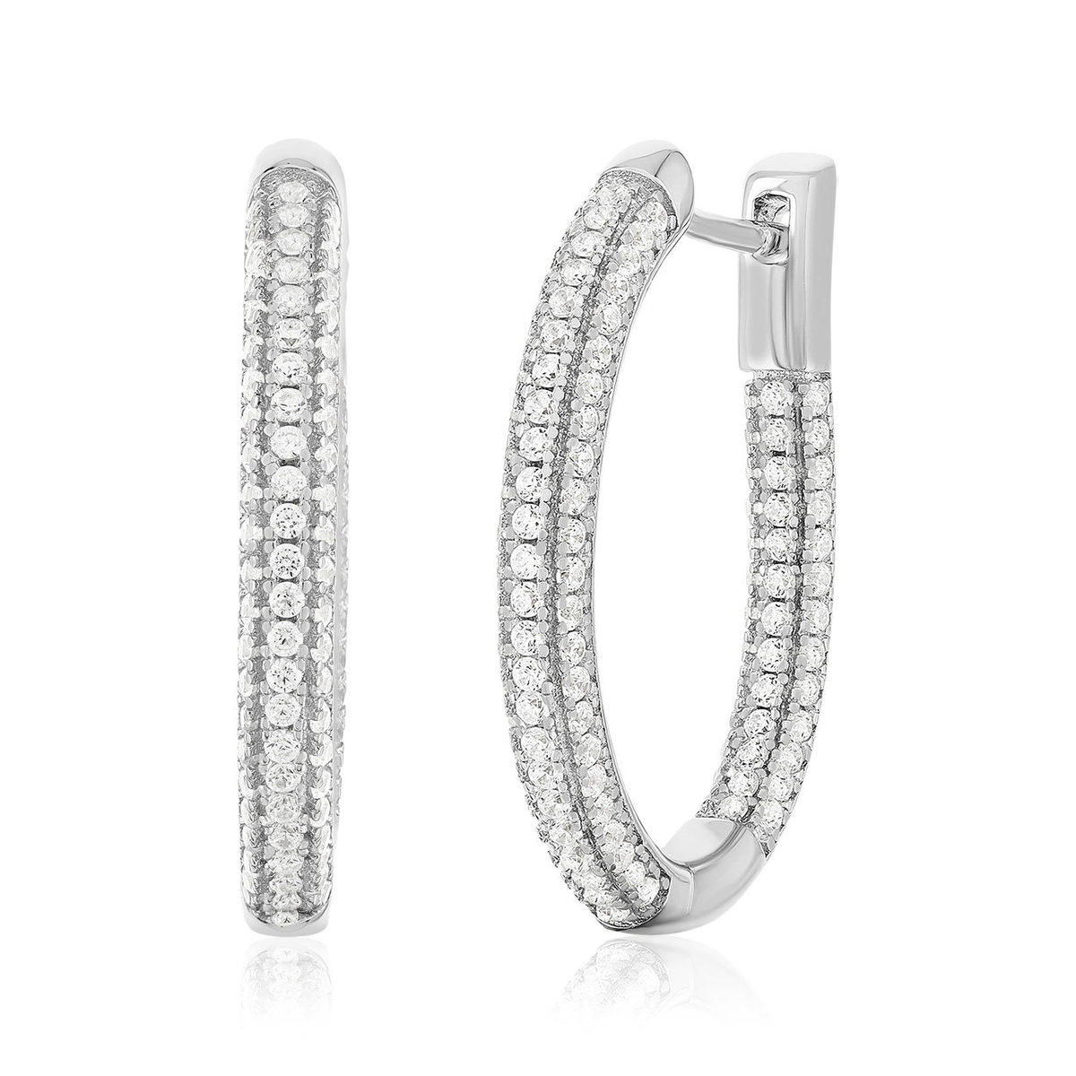 Boucles d'oreilles argent 925 et zirconias - vue D1