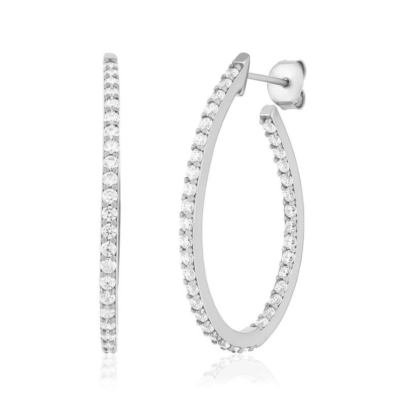 Boucles d'oreilles argent 925 et zirconias - vue D1
