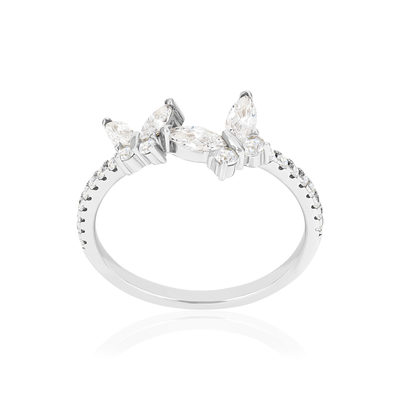 Bague argent 925 et zirconias - vue 1