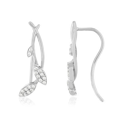 Boucles d'oreilles argent 925 et zirconias - vue 1