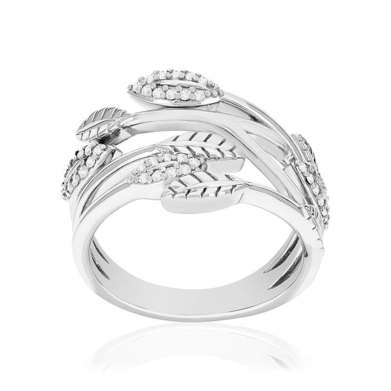 Bague argent 925 et zirconias - vue 1