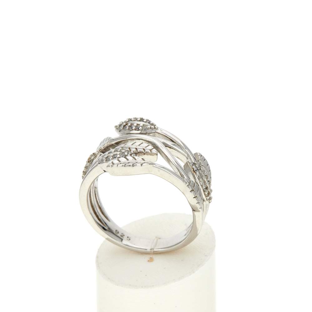 Bague argent 925 et zirconias - vue 2
