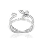 Bague argent 925 et zirconias - vue 1