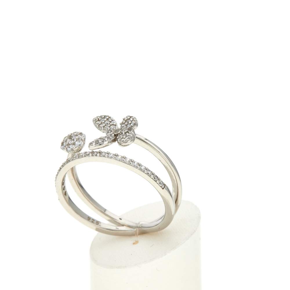Bague argent 925 et zirconias - vue 3