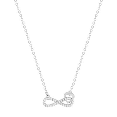 Collier argent 925 et zirconias 45cm - vue 1