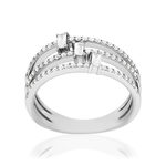 Bague argent 925 et zirconias - vue 1