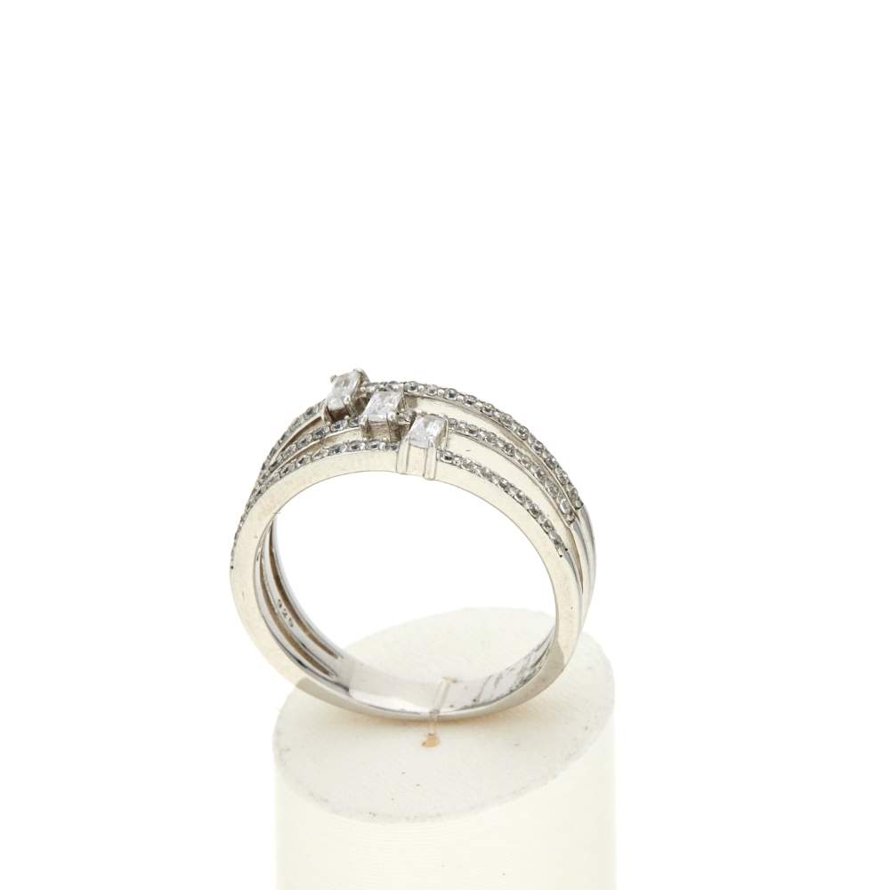 Bague argent 925 et zirconias - vue 2