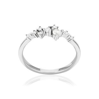 Bague argent 925 et zirconias - vue 1