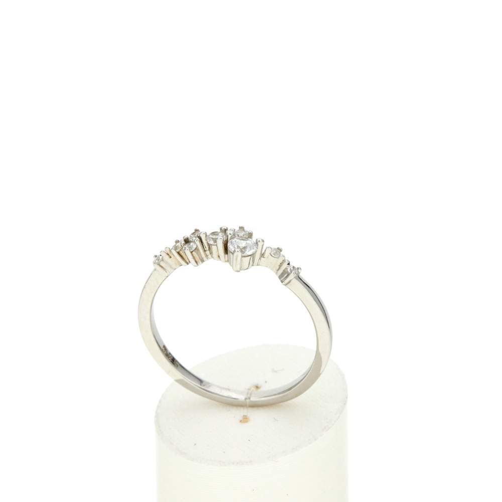 Bague argent 925 et zirconias - vue 2