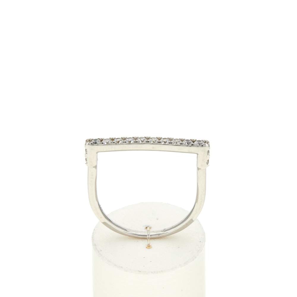 Bague argent 925 et zirconias - vue 1