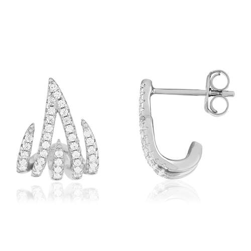 Boucles d'oreilles argent 925 et zirconias