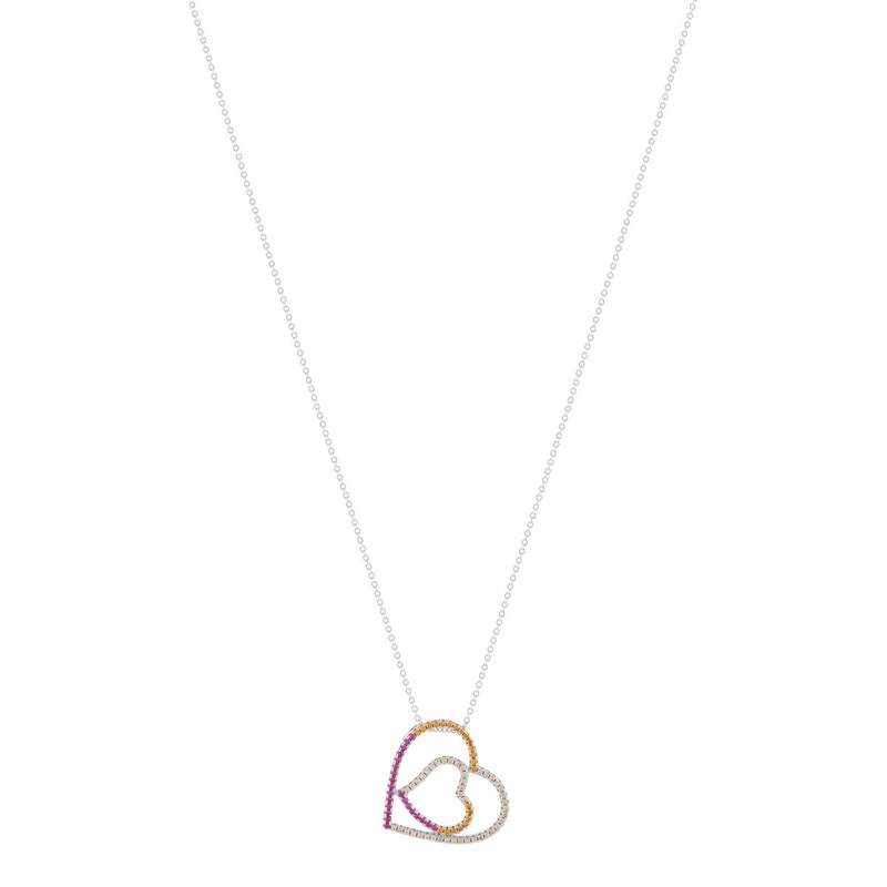 Collier argent  925 pierres synthétiques et zirconias 45cm - vue 2