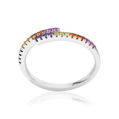 Bague argent  925 et zirconias - vue 1